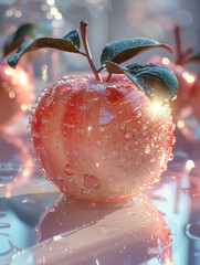 Sticker - red apple in water