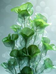 Wall Mural - green leaves background