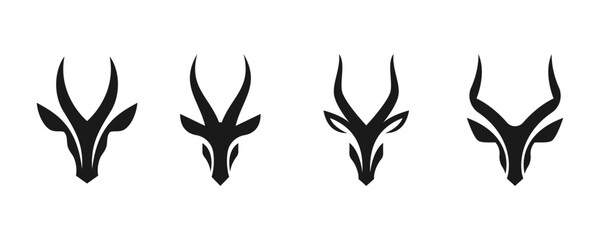 Wall Mural - set antelope logo vector illustration