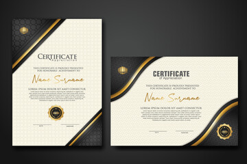 Wall Mural - Luxury certificate template with textured effect dan line gold shine on frame background. new Collections