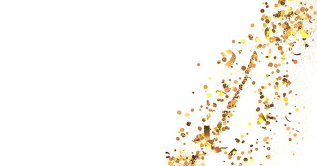 Wall Mural - gold  Shower: Dynamic 3D Illustration of Dancing gold Confetti