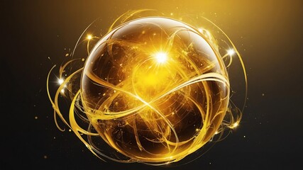 abstract yellow sphere energy for illustration background