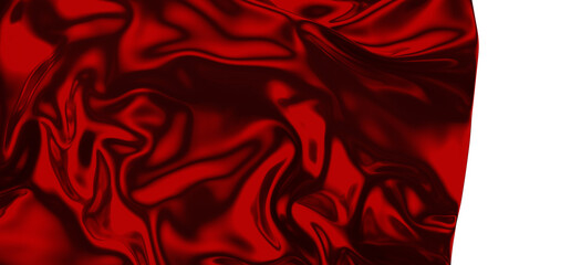 Canvas Print - Smooth and shiny red cloth 3D