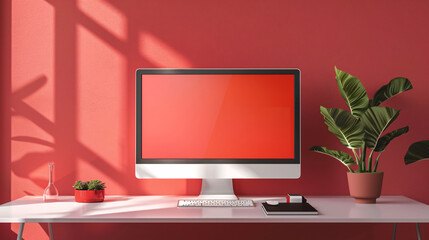 A sleek smart computer with a minimalist design, featuring a clean and intuitive interface on a plain background, UHD 