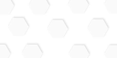 Fototapete - 3d hexagonal structure futuristic white background and embossed hexagon abstract with hexagon background. honeycomb hexagonal background. Hexagon shape, white, shiny gray. hexagon pattern shape.