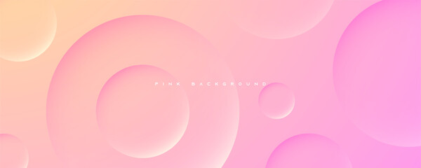 Sticker - Pink abstract background, pastel color pink and yellow gradient. Circle shape decoration background.