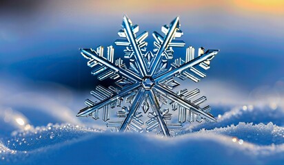 Poster - Beautiful snowflakes close-up