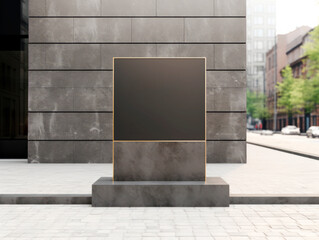 Wall Mural - An empty billboard mockup in an urban setting, realistic style, against a textured building wall, concept of advertising. Generative AI