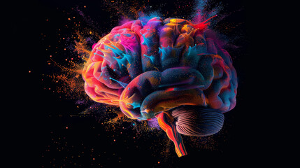Poster - A colorful brain with a lot of detail