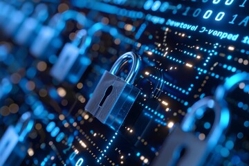 Aufkleber - A padlock icon appears on a computer screen, symbolizing secure data protection, Explore ways to safeguard sensitive information from cyber attacks