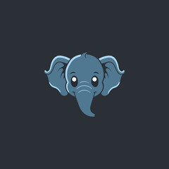 Wall Mural - cute elephant logo vector illustration template design