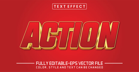 Poster - Action red font Text effect editable