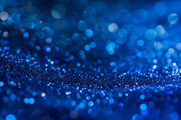 Wall Mural - Sapphire glitter bokeh background. Unfocused shimmer royal blue sparkle. Crystal droplets wallpaper