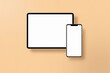 © Sagesmask - Device Mockup On Orange Textured Background