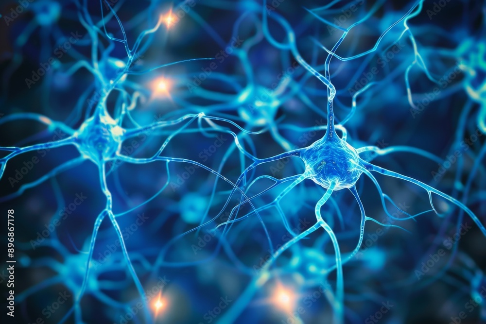 Neurons and nervous system. Human synapse brain science nerve cell ...