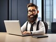 © Dhanuja - 3d cartoon businessman with laptop