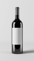 Wall Mural - A blank wine bottle label mockup on a white background