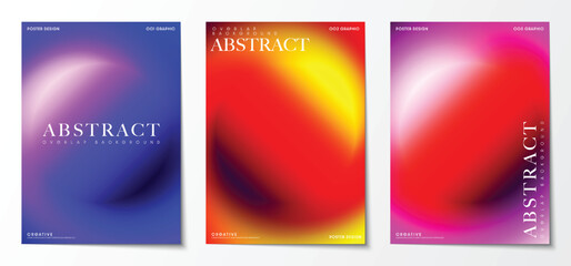 Fototapete - Overlapping color gradients, Modern abstract colorful graphic backgrounds for poster and cover design templates. Vector illustration