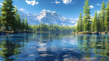 Wall Mural - lake in the mountains.