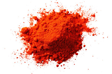 Canvas Print - Pile of red paprika powder isolated on transparent white background, clipping path