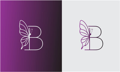 Wall Mural - Letter B logo - butterfly shape - vector illustration EPS10.