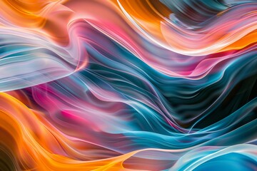 Aufkleber - vibrant and dynamic abstract colorful swirls background with smooth, flowing lines and undulating wa