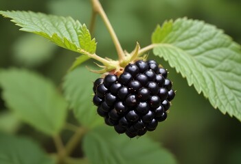 Wall Mural - blackberry close up shot