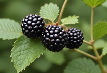 Canvas Print - blackberry close up shot