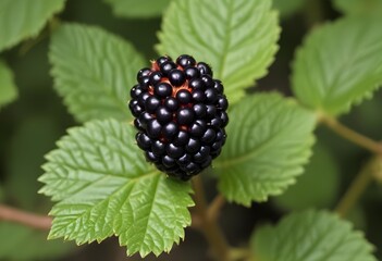 Wall Mural - blackberry close up shot