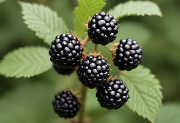 Canvas Print - blackberry close up shot