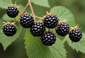 Canvas Print - blackberry close up shot