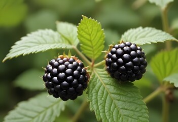 Canvas Print - blackberry close up shot