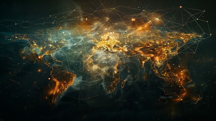 Global data network, illustration
