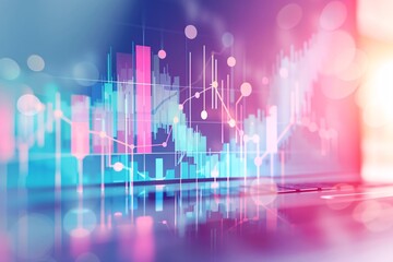 Poster - soft gradient background with seo graphs, representing effective campaigns