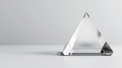 Sticker - A striking crystal triangle shines brightly, its glassy surface reflecting light against a sleek black backdrop.