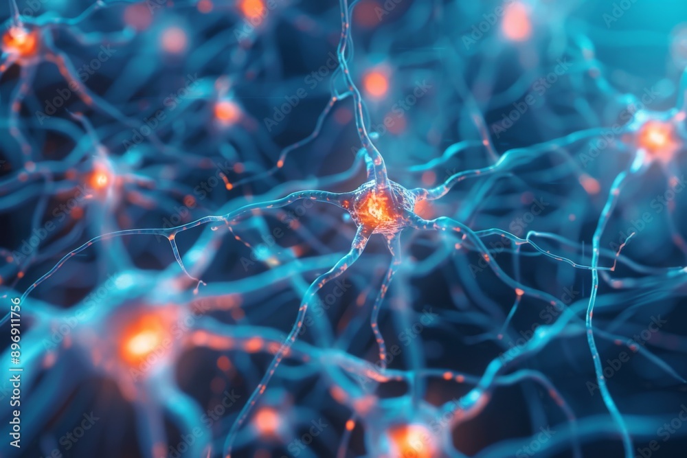 Neurons and nervous system. Human synapse brain science nerve cell ...