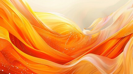 Wall Mural - An abstract background characterized by vibrant orange waves, creating a dynamic and energetic visual impression.