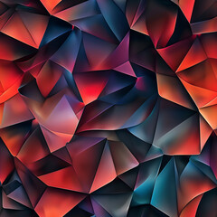 Seamless pattern abstract background colorful dramatic geometric lines and shapes folds and creases with dynamic energy deep red pink purple blue curving unfolding emerging shapes wallpaper backdrop