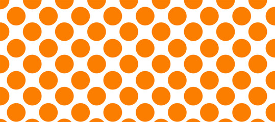 Wall Mural - White seamless pattern with orange polka dot