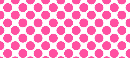 Wall Mural - White seamless pattern with pink polka dot