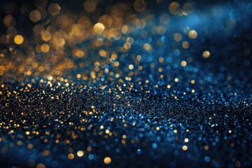 Poster - Abstract sparkling blue glitter with soft bokeh effect for elegant backdrops