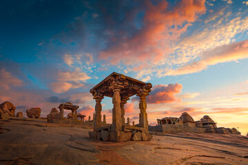 ruins of the temple in the archaeological site