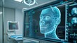 © AUNTYANN STUDIO - Face beauty surgery using AI technology, examining x-ray screen for medical treatment, AI generated for ads