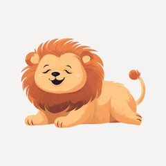 Sticker - Cute cartoon lion illustration