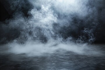 Aufkleber - Abstract fog in dark room for product placement background.