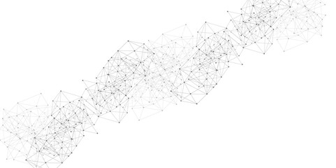 Poster - Vector Grey graphic background dots with connections technologies and sharing data as abstract concept.