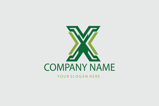 Letter X Abstract Representation Geometric Gradient Brand Template