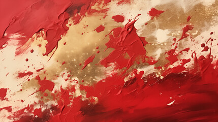 Sticker - Red paint background. A painting of a red background