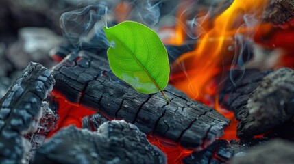 Sticker - Green Leaf in Embers