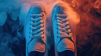 Wall Mural - White Sneakers in a Smoke Filled Room